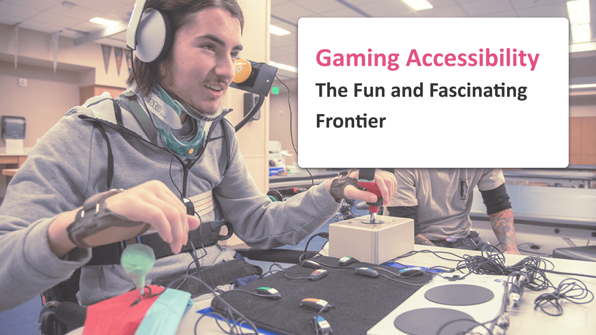 Gaming accessibility coverage image, man using adaptive controller