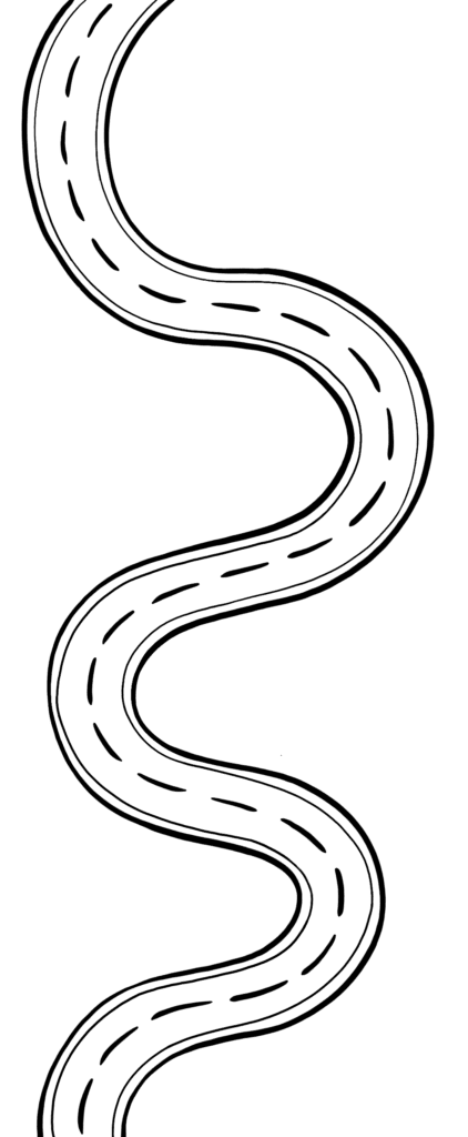 Illustration of a winding road