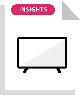 An icon of a document. On the top page there is a graphic of a television. Above the graphic, "INSIGHTS" is written.