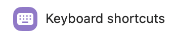 Screenshot of the Keyboard shortcuts tab in the Zoom settings interface. The Keyboard shortcuts tab includes a purple and white icon of a keyboard.