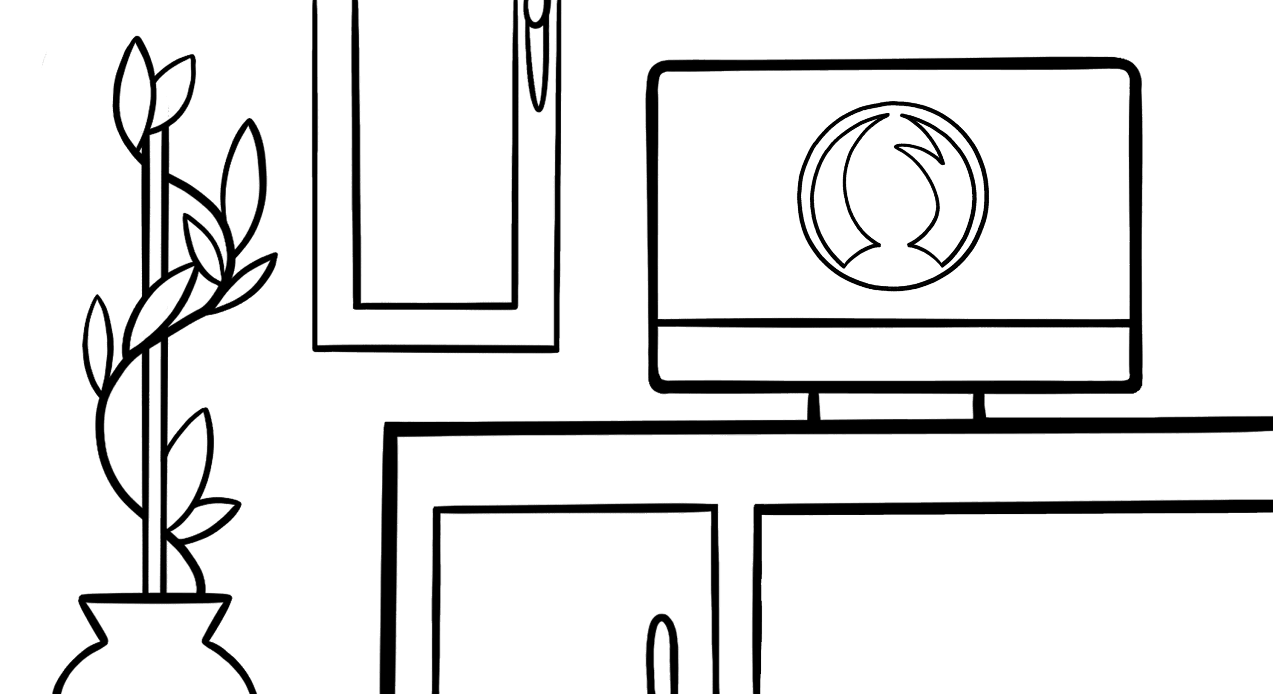 Talon-AT-illustration Illustration: A desktop computer sits on a cabinet, next to a window and tall houseplant. The computer screen displays the Talon logo of two claws.