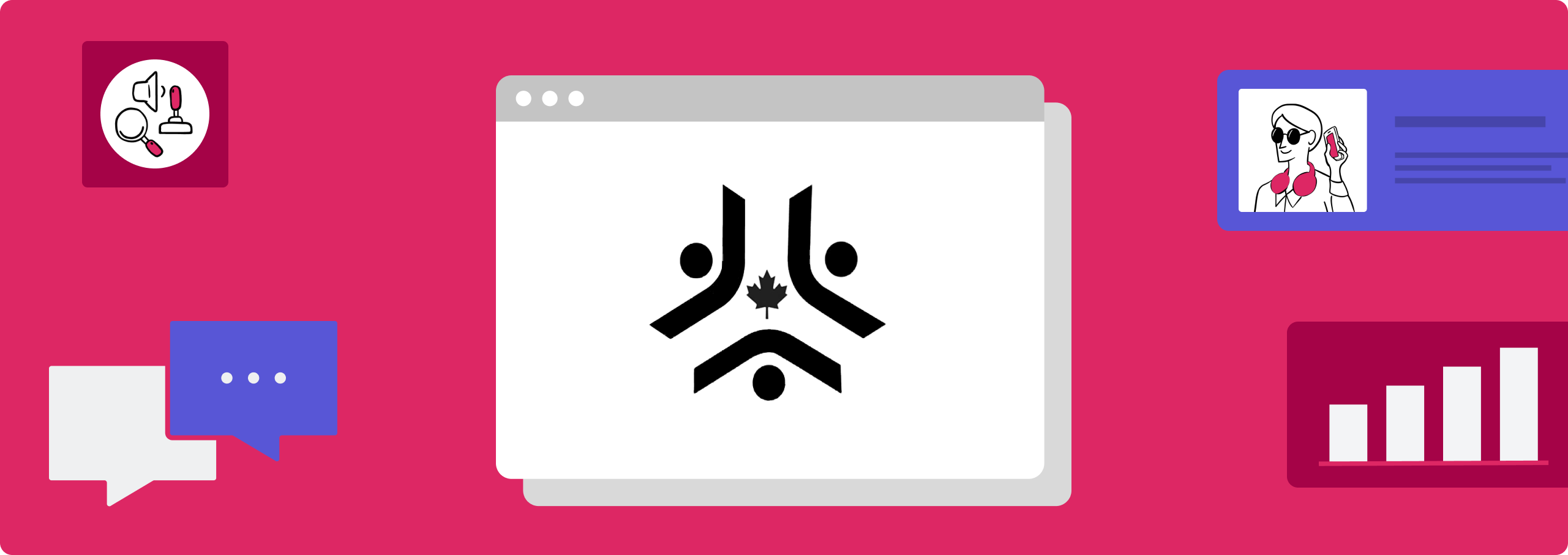 Pink banner image showing the Accessible Canada Act logo on a graphic of a computer window