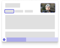 Run and manage research Fable platform interface with a highlighted control button, speaker video thumbnail in the top right, large content area, and playback progress bar along the bottom